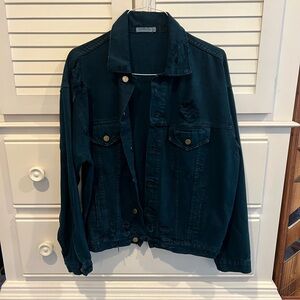 Dark Teal Denim Jacket